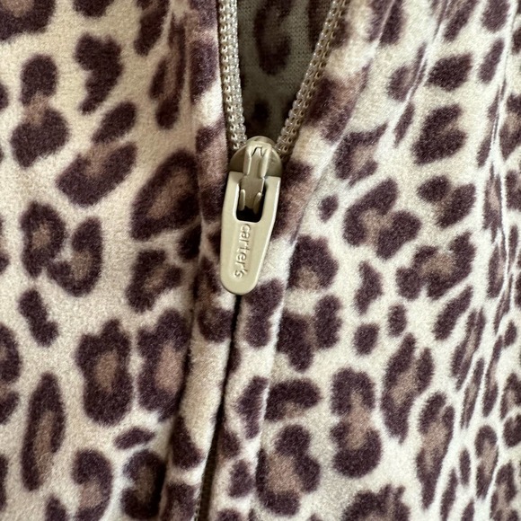 NWT, Carter One Piece Fleece Animal Print Girls Sz 4T w/Kitty Cat Feet - Picture 6 of 13